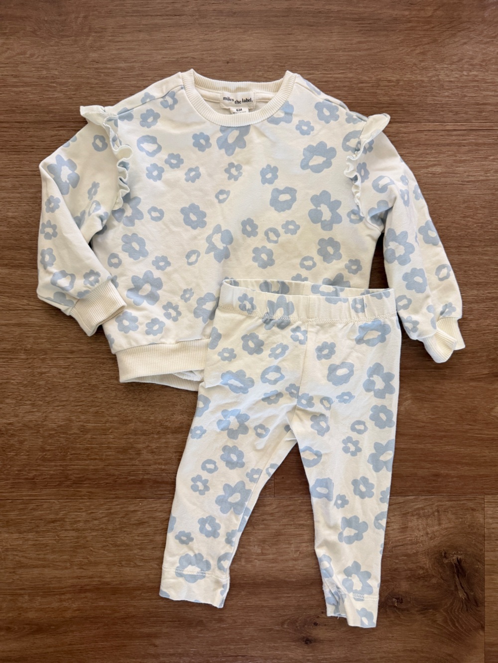 Miles Baby Floral Print Set Sweatshirt and Leggings 6mo Organic Cotton